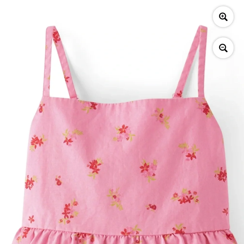 The Children’s Place Girls Pink Strappy Bow Back Tiered Dress Size Large (10-12)